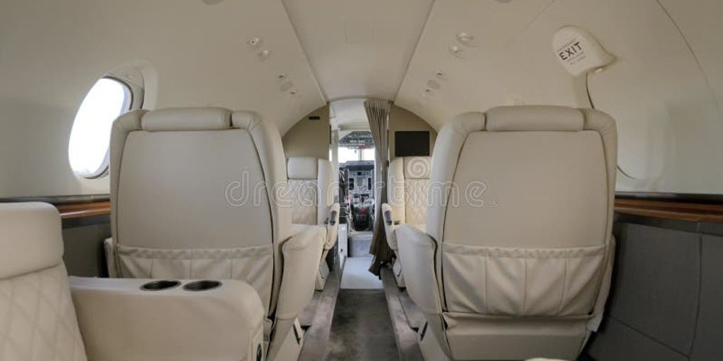 luxurious private jet interior