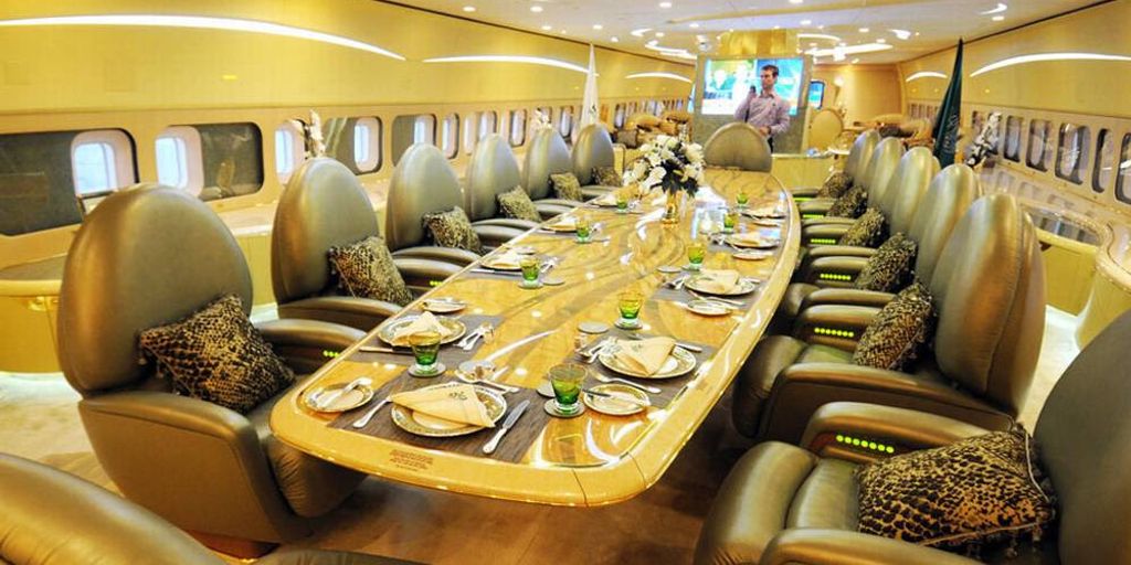 luxurious private jet interior with Hollywood celebrity