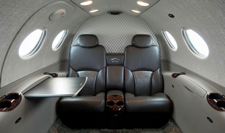 luxurious private jet interior with celebrity amenities