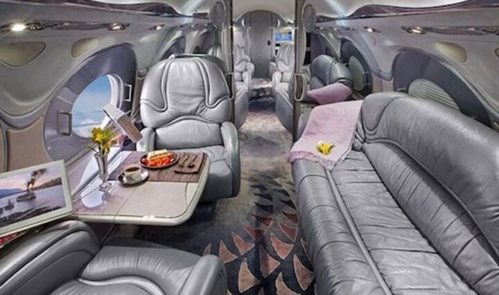 celebrity private jet interior