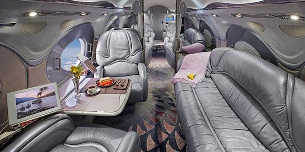 celebrity private jet interior