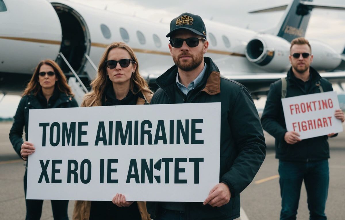 Climate activists protest near Taylor Swift's plane