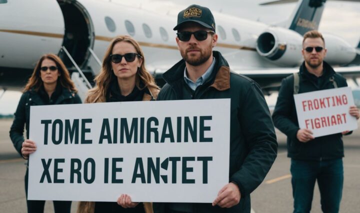 Climate activists protest near Taylor Swift's plane