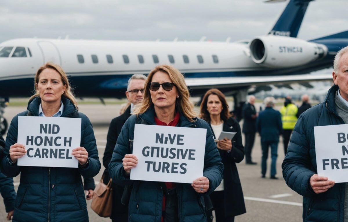 Protesters at Stansted Airport targeting private jets