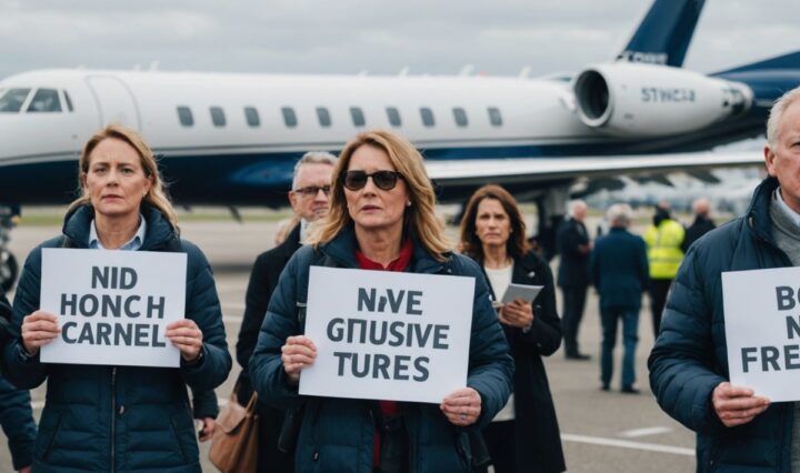 Protesters at Stansted Airport targeting private jets