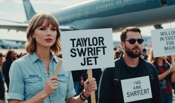 Climate activists protest near Taylor Swift's private jet