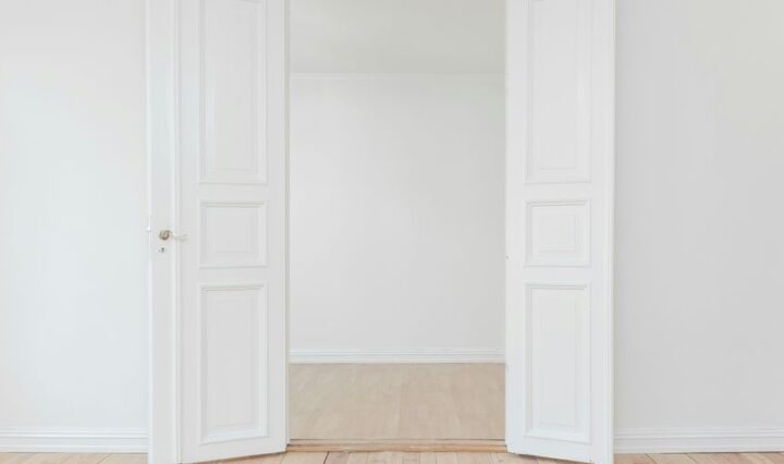 minimalist photography of open door