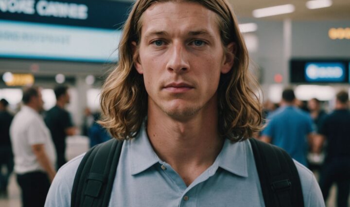 Trevor Lawrence at airport missing golf clubs