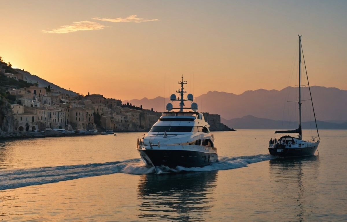 Captain leaving yacht in Sicilian harbor