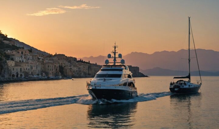 Captain leaving yacht in Sicilian harbor