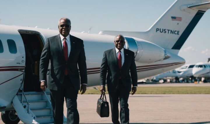 Justice Clarence Thomas boarding private jet, controversy ensues