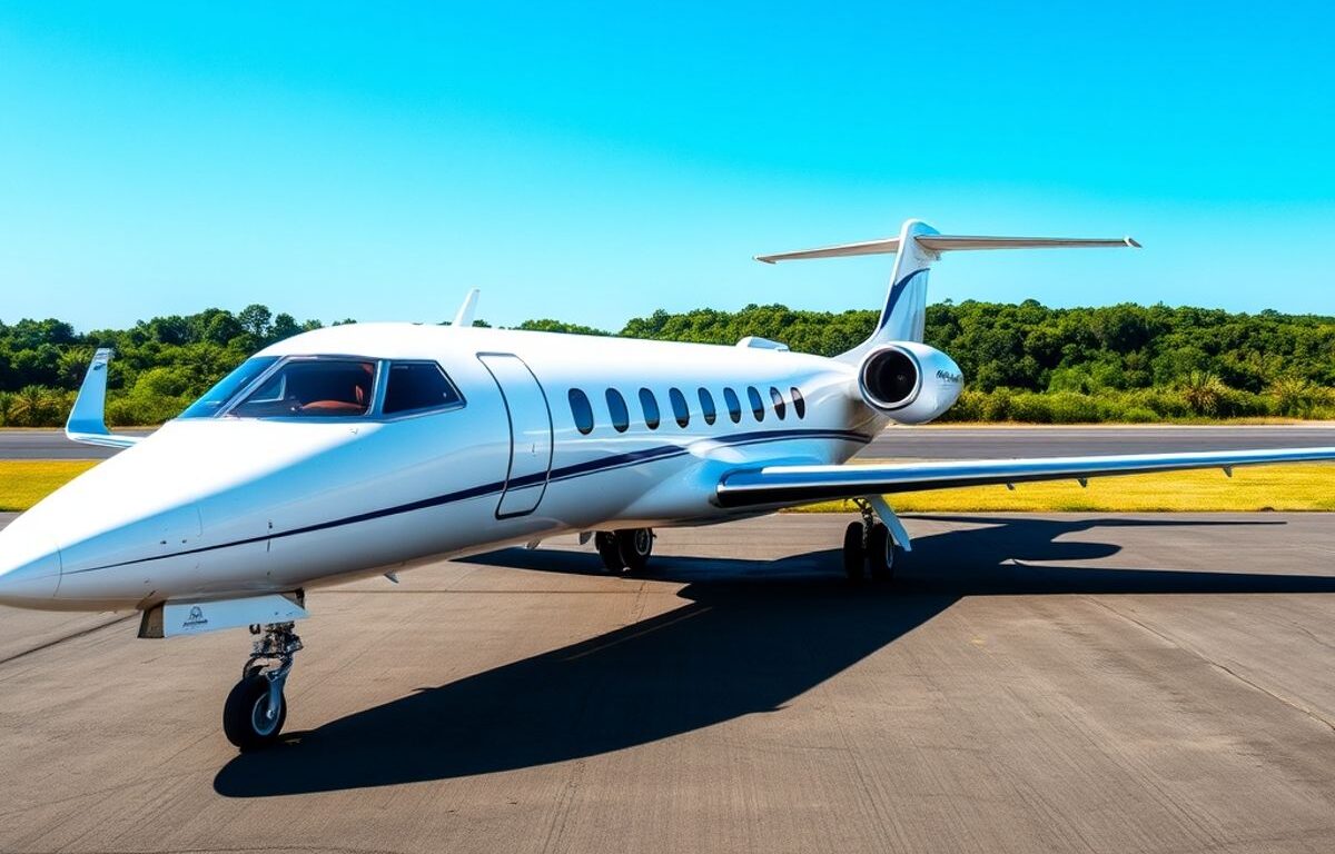 Luxurious Gulfstream G700 jet on private runway