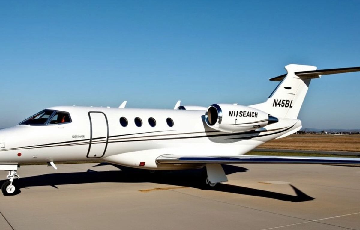 Citation Sovereign+ jet on tarmac under blue sky.