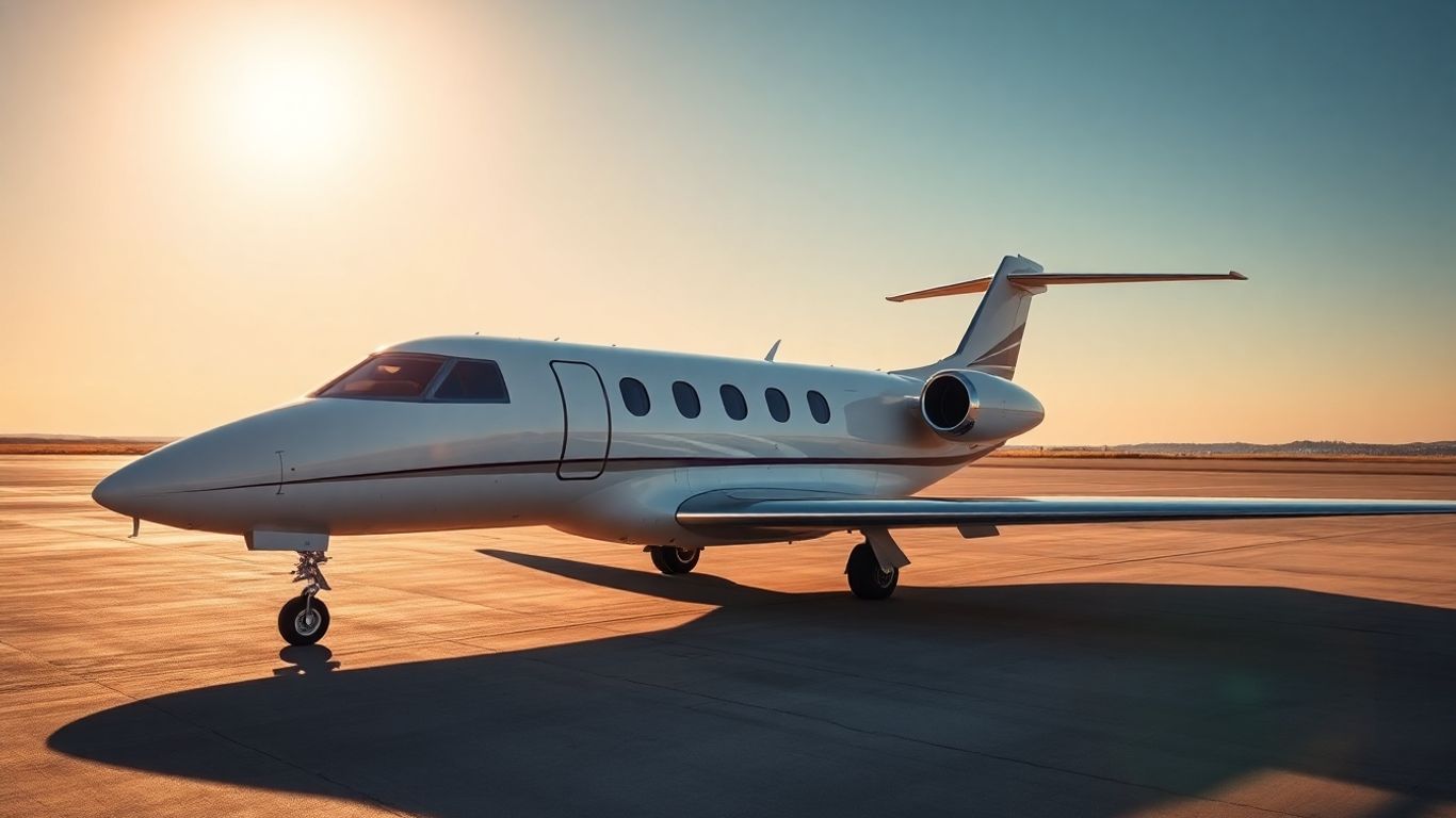 Private jet on tarmac