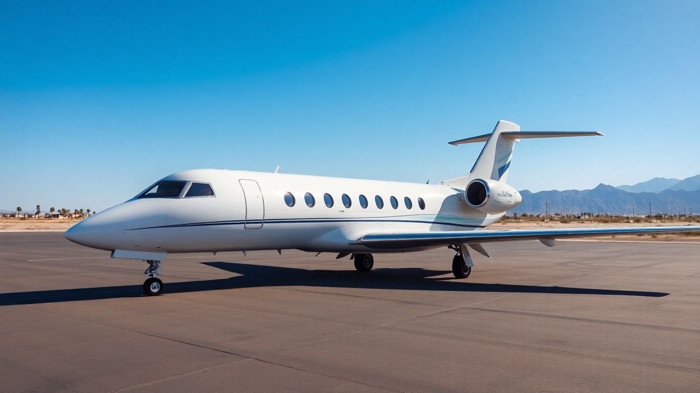 Luxury private jet on tarmac