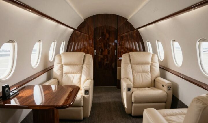 Inside Lewis Hamilton's luxurious private jet cabin.