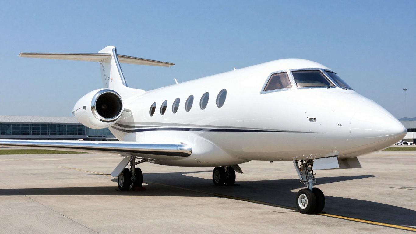 NetJets private jet on airport tarmac.