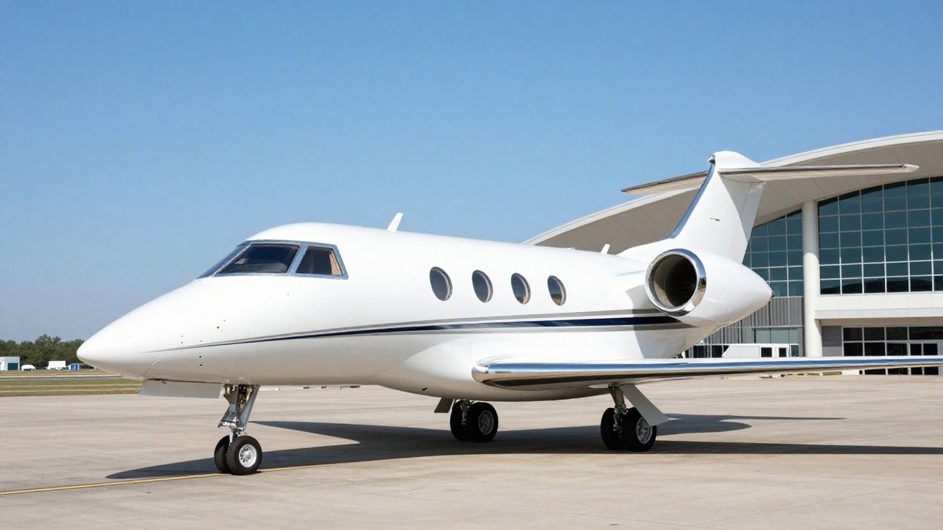 Private jet ready for charter flight.